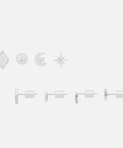 Earrings*Estella Bartlett Women's Earring Pack - Celestial Silver Plate/Silver Plated