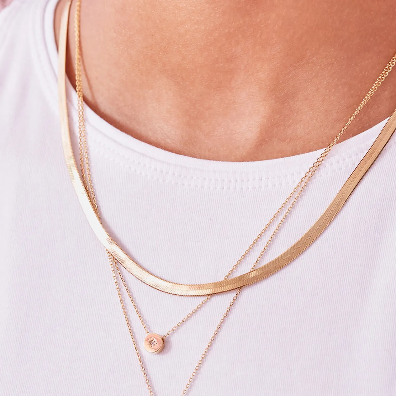 Necklaces*Estella Bartlett Women's Herringbone Chain - Gold Plate/Gold Plated