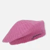 Hats Scarves & Gloves*Ganni Embroidered Ribbed Mohair-Blend Beret