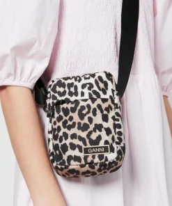 Crossbody Bags*Ganni Festival Leopard-Print Recycled Shell Bag