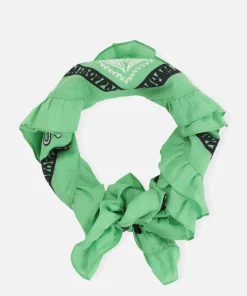 Hats Scarves & Gloves*Ganni Ruffled Organic-Cotton Bandana