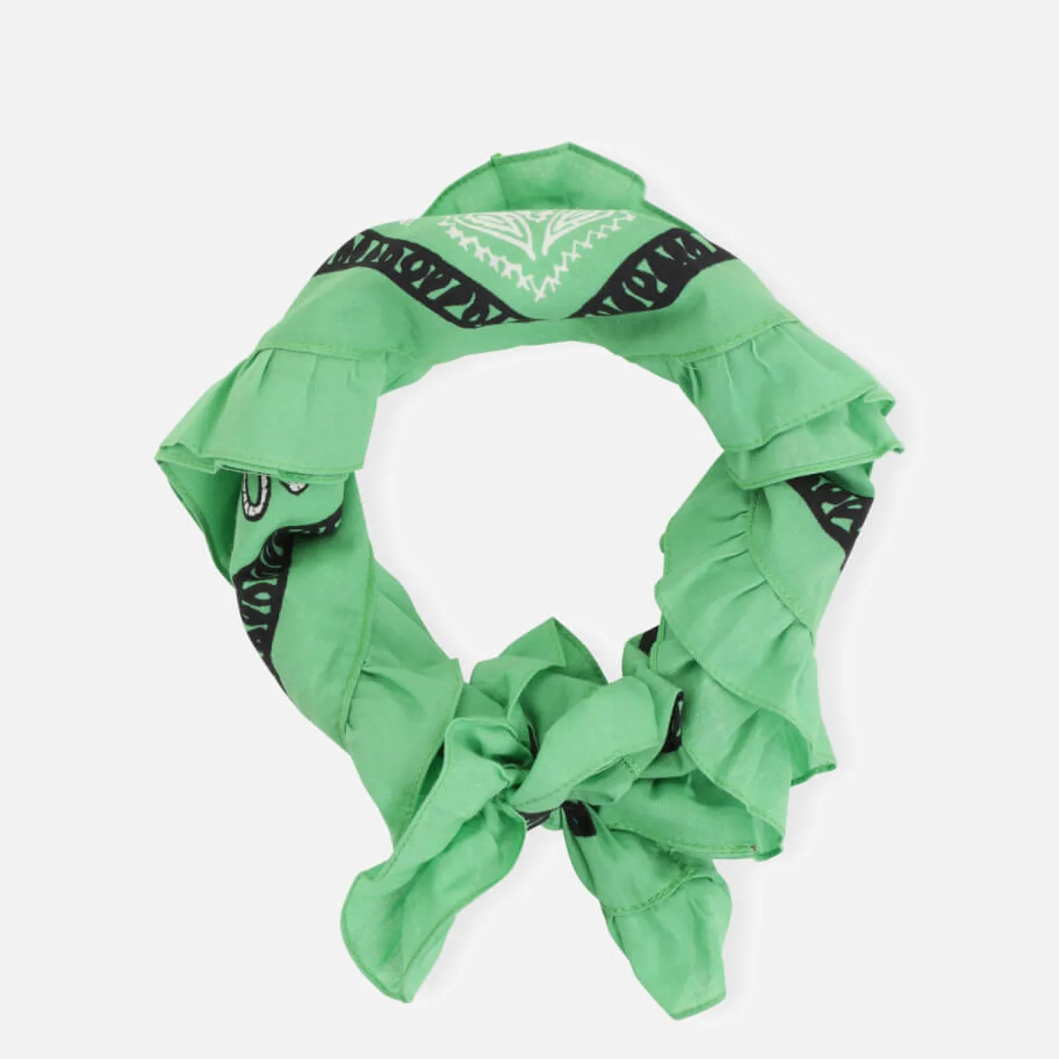 Hats Scarves & Gloves*Ganni Ruffled Organic-Cotton Bandana