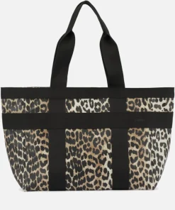 Tote Bags*Ganni Women's Canvas Tote Bag - Leopard