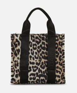 Tote Bags*Ganni Women's Recycled Tech Small Tote Bag - Leopard