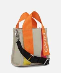Tote Bags*Ganni Women's Recycled Tech Mini Tote Bag - Pale Khaki