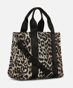 Tote Bags*Ganni Women's Recycled Tech Small Tote Bag - Leopard