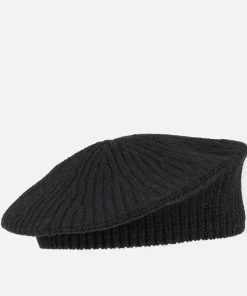 Hats Scarves & Gloves*Ganni Women's Rib Knit Beret - Black