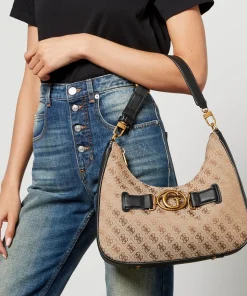 Shoulder Bags*Guess Aviana Logo-Jacquard And Faux Leather Bag