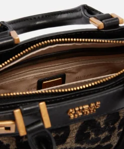 Satchels*Guess Katey Faux Leather And Flocked Jacquard Satchel