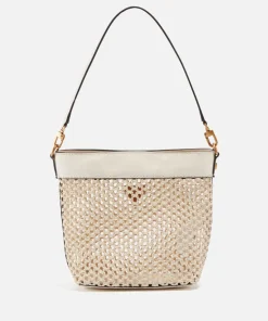Bucket Bags*Guess Vikky Logo-Appliqued Raffia Bucket Bag