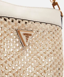 Bucket Bags*Guess Vikky Logo-Appliqued Raffia Bucket Bag