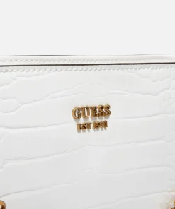 Shoulder Bags*Guess Women's Katey Croc Mini Top Zip Shoulder Bag - White