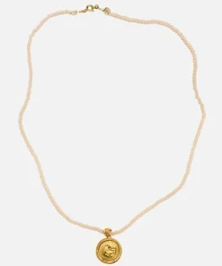 Necklaces*Hermina Athens Women's Hercules Champagne Crystal Necklace - Gold