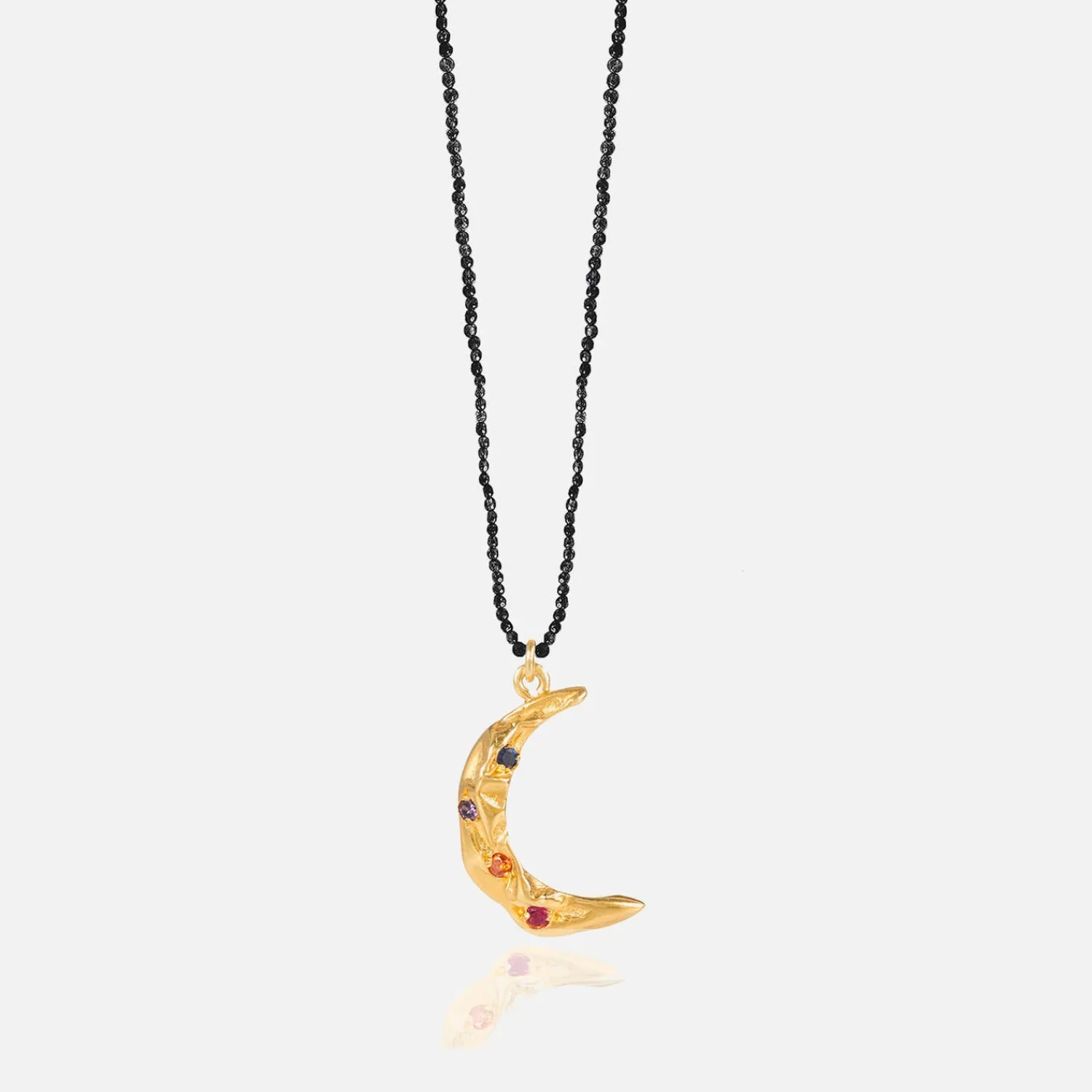 Necklaces*Hermina Athens Women's Melies Moon Stardust Necklace - Black/Gold