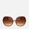 Sunglasses*Jeepers Peepers Oversized Round-Frame Metal Sunglasses