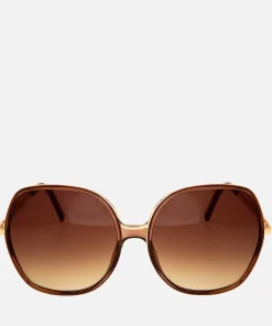 Sunglasses*Jeepers Peepers Oversized Round-Frame Metal Sunglasses