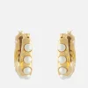 Earrings*Joanna Laura Constantine Women's Waves Hoop With Pearl - Gold
