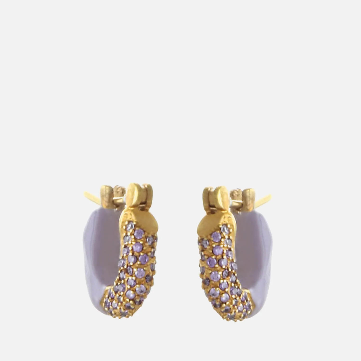 Earrings*Joanna Laura Constantine Enamelcrystal And Gold-Tone Hoop Earrings
