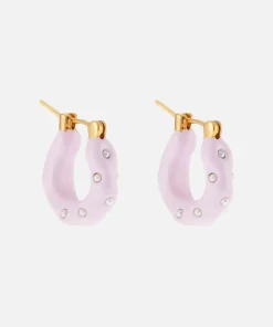 Earrings*Joanna Laura Constantine Enamelmini Pearl And Gold-Tone Hoop Earrings