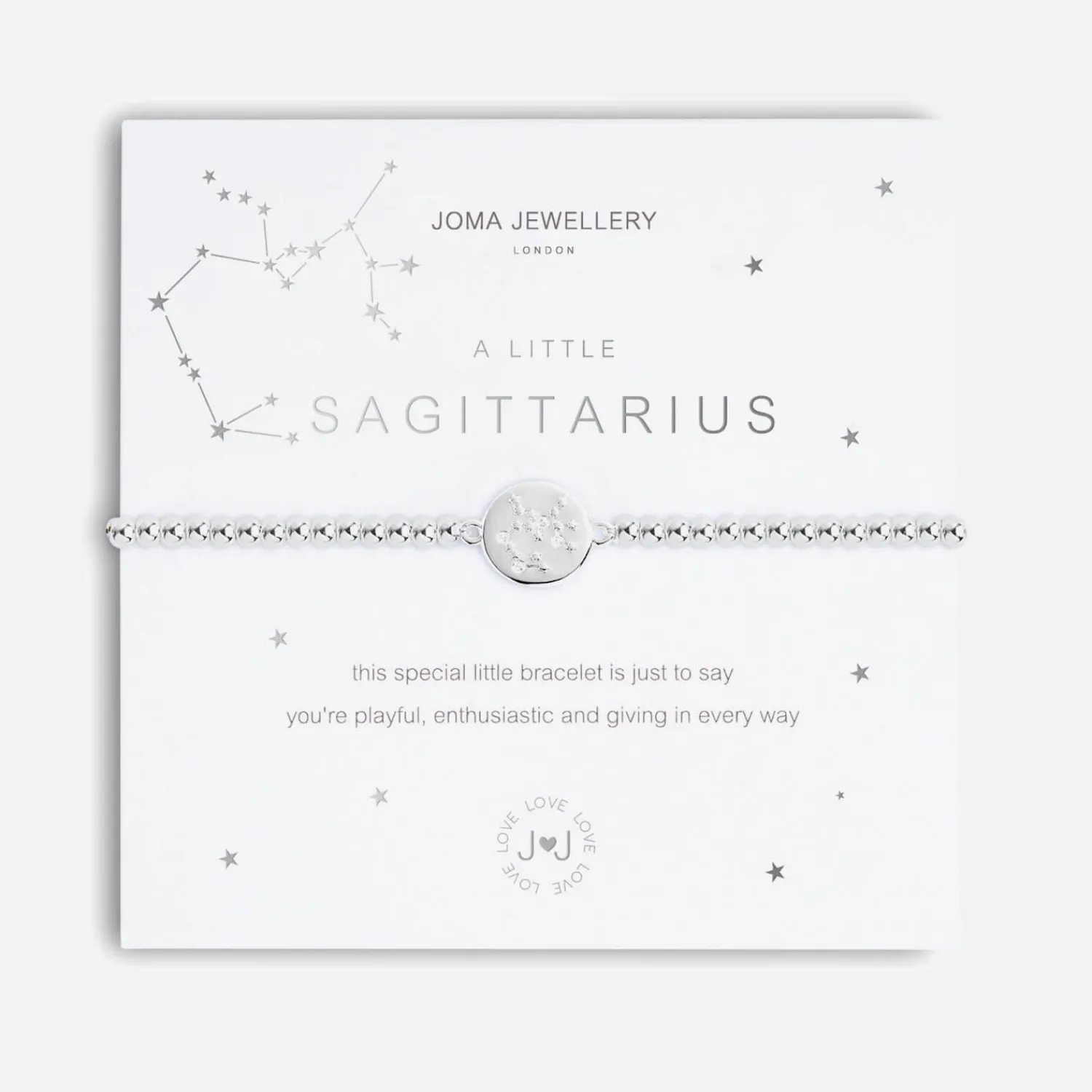 Bracelets & Bangles*Joma Jewellery Women's A Little Sagittarius Silver Bracelet Stretch - Silver