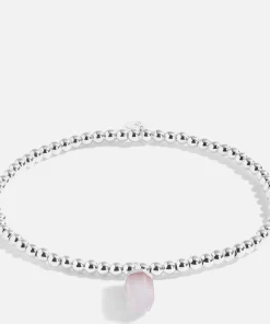 Bracelets & Bangles*Joma Jewellery Women's Crystal A Little Rose Quartz Silver Bracelet - Silver