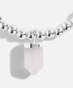 Bracelets & Bangles*Joma Jewellery Women's Crystal A Little Rose Quartz Silver Bracelet - Silver