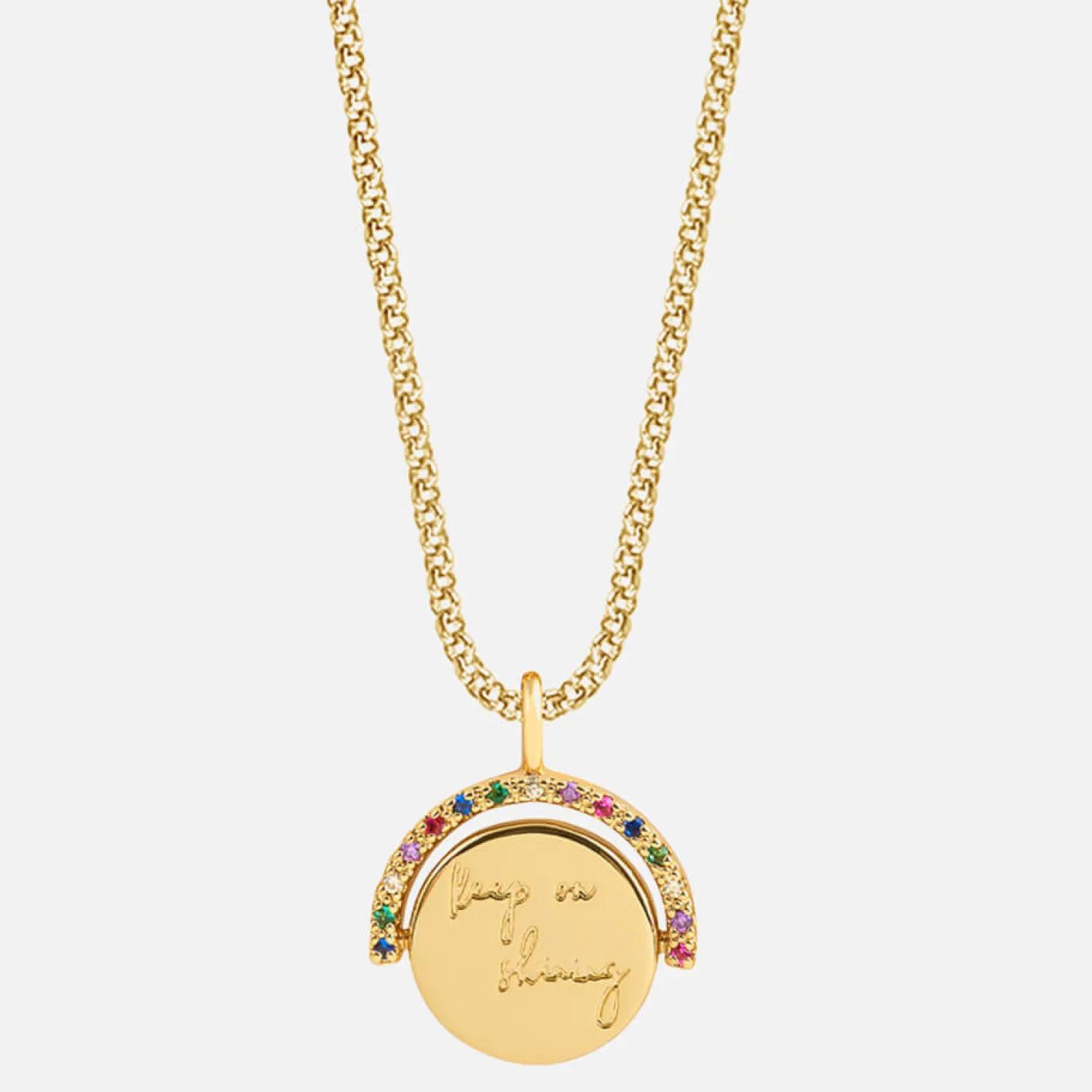 Necklaces*Joma Jewellery Women's Positivity Pendants Keep On Shining Necklace - Gold