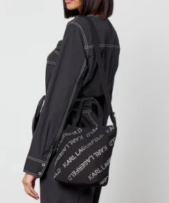 Cosmetic Bags*Karl Lagerfeld Crystal-Embellished Canvas Small Shopper Bag