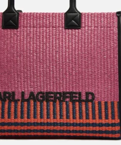 Tote Bags*Karl Lagerfeld K/Skuare Large Raffia Tote Bag