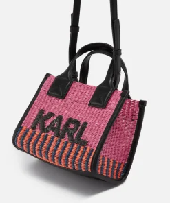 Tote Bags*Karl Lagerfeld K/Skuare Small Tote Raffia Bag