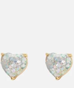 Earrings*Kate Spade New York Heart Gold-Plated And Glittered Resin Earrings