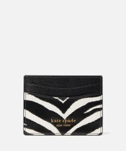 Purses And Cardholders*Kate Spade New York Morgan Zebra Leather Card Holder