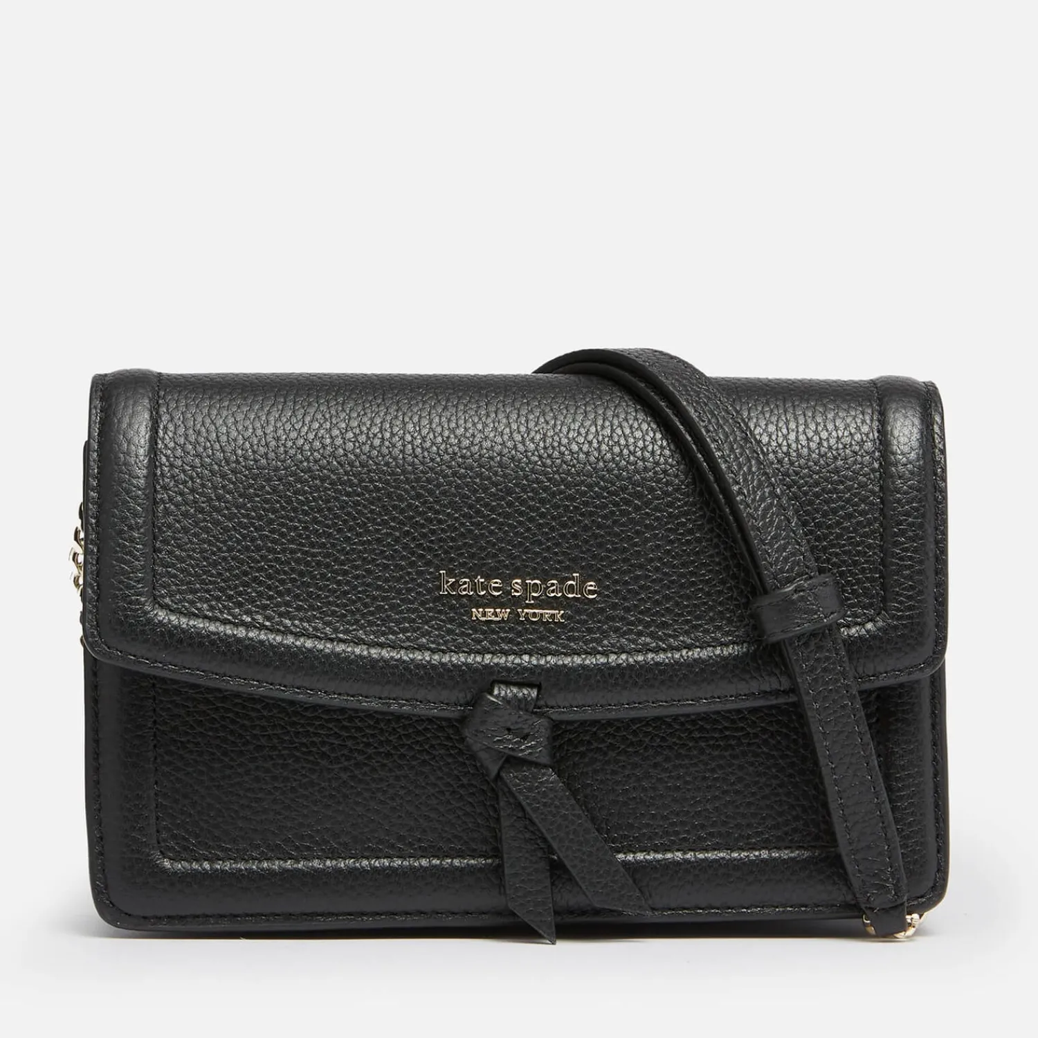 Crossbody Bags*Kate Spade New York Women's Knott Pebbled Flap Cross Body Bag - Black