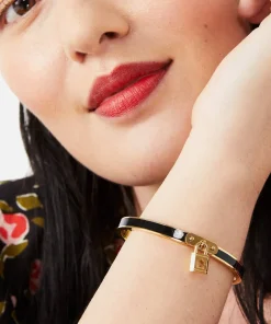 Bracelets & Bangles*Kate Spade New York Women's Lock And Spade Charm Bangle - Black