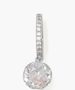 Earrings*Kate Spade New York Women's Pave Huggies - Clear/Silver