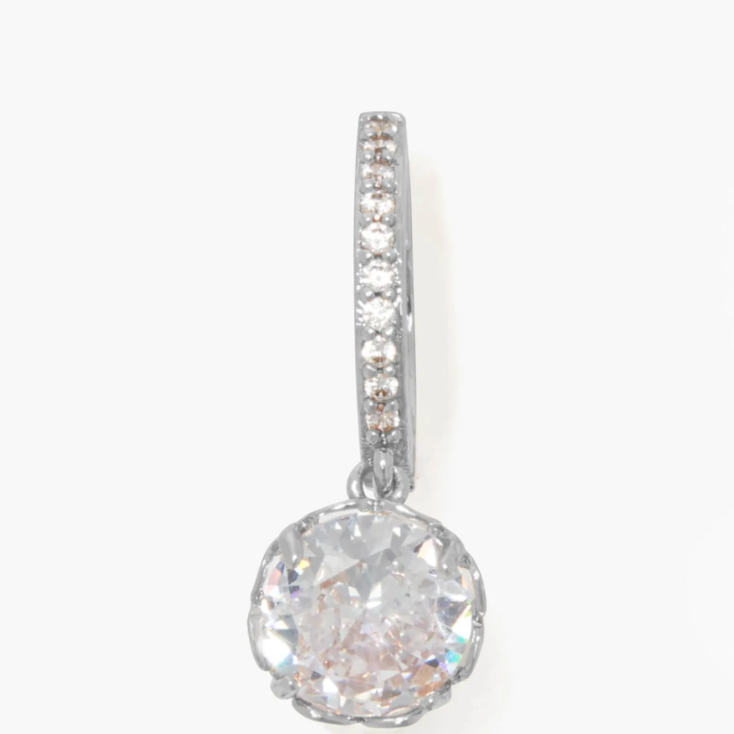 Earrings*Kate Spade New York Women's Pave Huggies - Clear/Silver