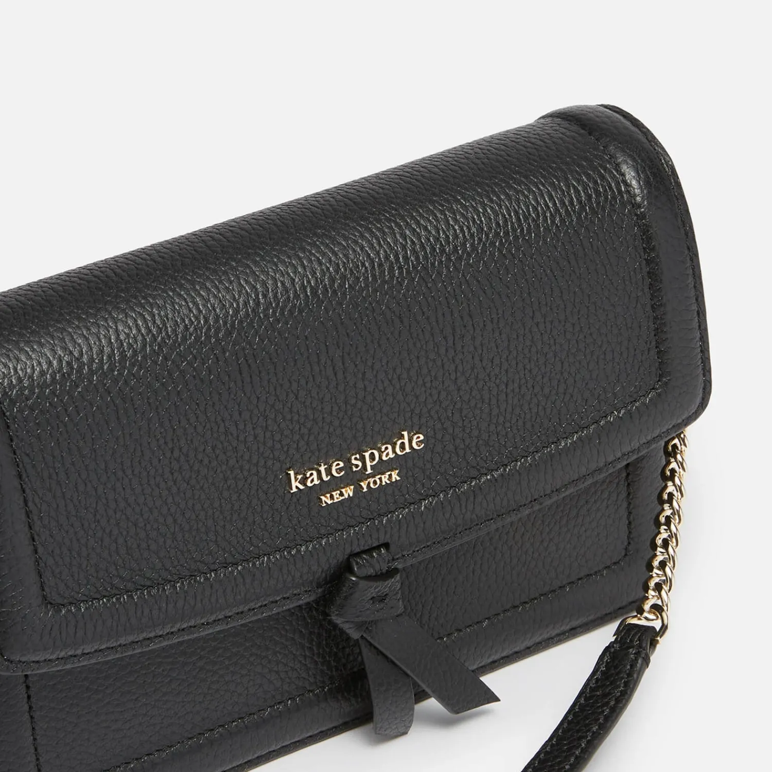 Crossbody Bags*Kate Spade New York Women's Knott Pebbled Flap Cross Body Bag - Black