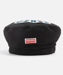 Hats Scarves & Gloves*KENZO Logo Applique Cotton-Canvas Beret