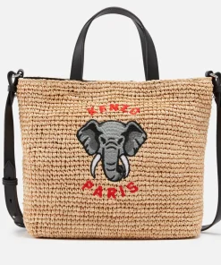 Bucket Bags*KENZO Logo-Appliqued Raffia Bucket Bag