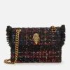 Shoulder Bags*Kurt Geiger London Women's Tweed Mini Kensington X Bag - Red Comb