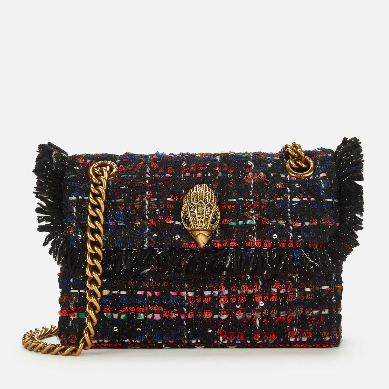 Shoulder Bags*Kurt Geiger London Women's Tweed Mini Kensington X Bag - Red Comb