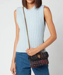 Shoulder Bags*Kurt Geiger London Women's Tweed Mini Kensington X Bag - Red Comb