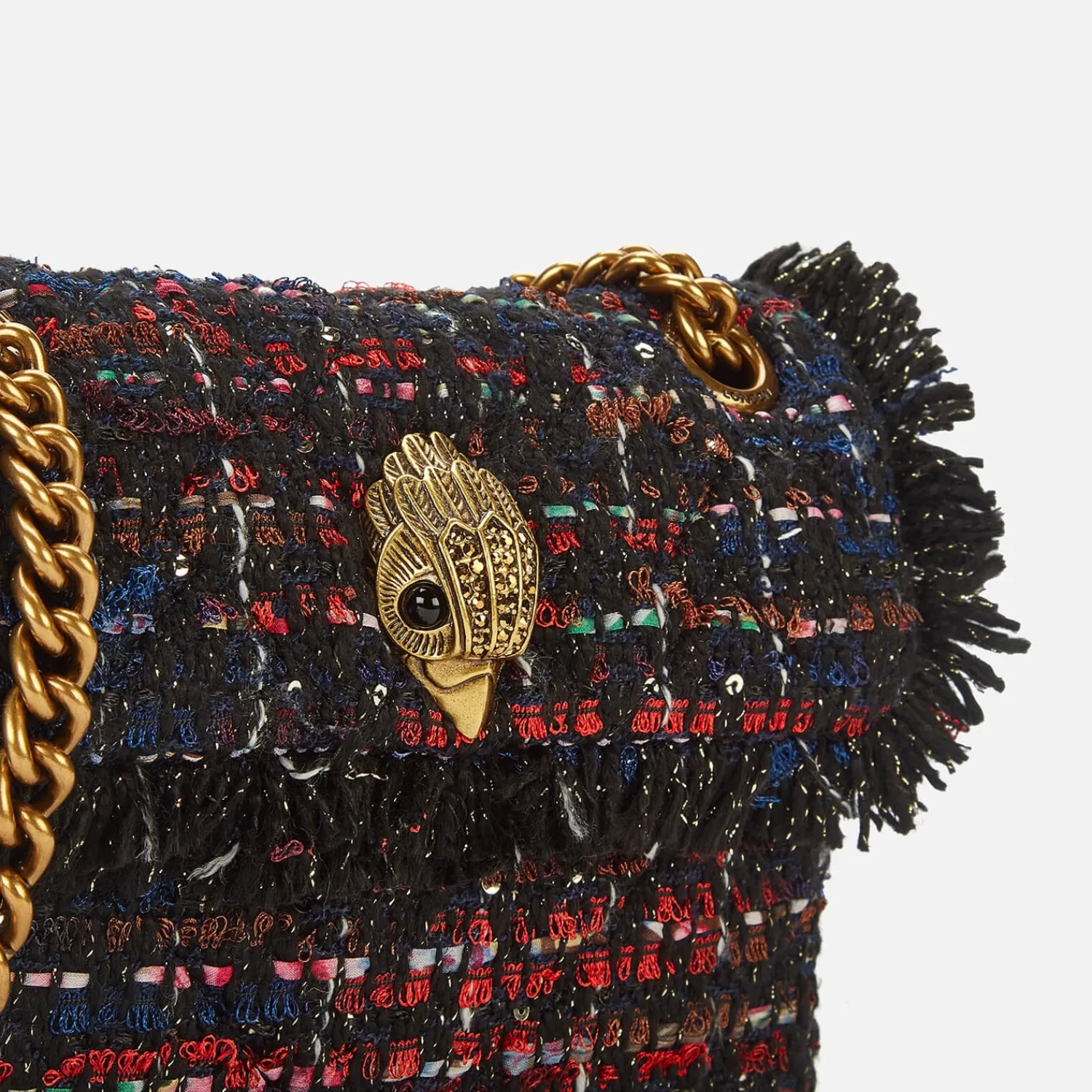 Shoulder Bags*Kurt Geiger London Women's Tweed Mini Kensington X Bag - Red Comb