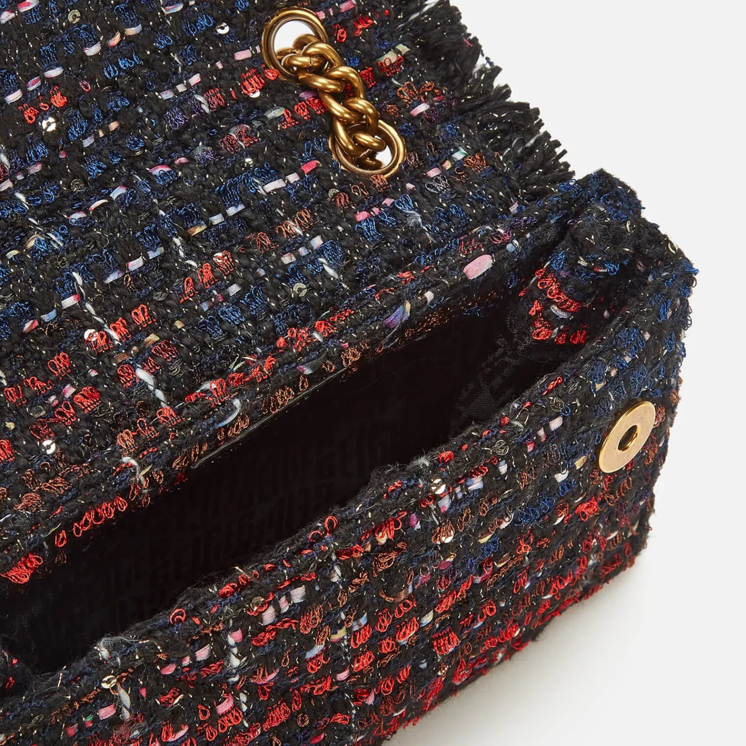 Shoulder Bags*Kurt Geiger London Women's Tweed Mini Kensington X Bag - Red Comb