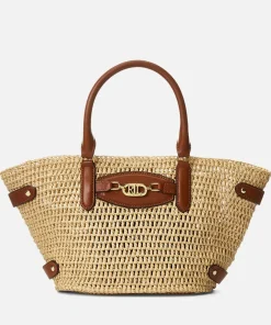 Tote Bags*Lauren Ralph Lauren Daphney Small Raffia Tote Bag
