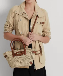 Tote Bags*Lauren Ralph Lauren Daphney Small Raffia Tote Bag