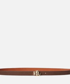 Belts*Lauren Ralph Lauren Women's Reversable 20 Skinny Belt - Lauren Tan/Dark Brown