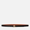 Belts*Lauren Ralph Lauren Women's Reversible 20 Skinny Belt - Black/Lauren Tan