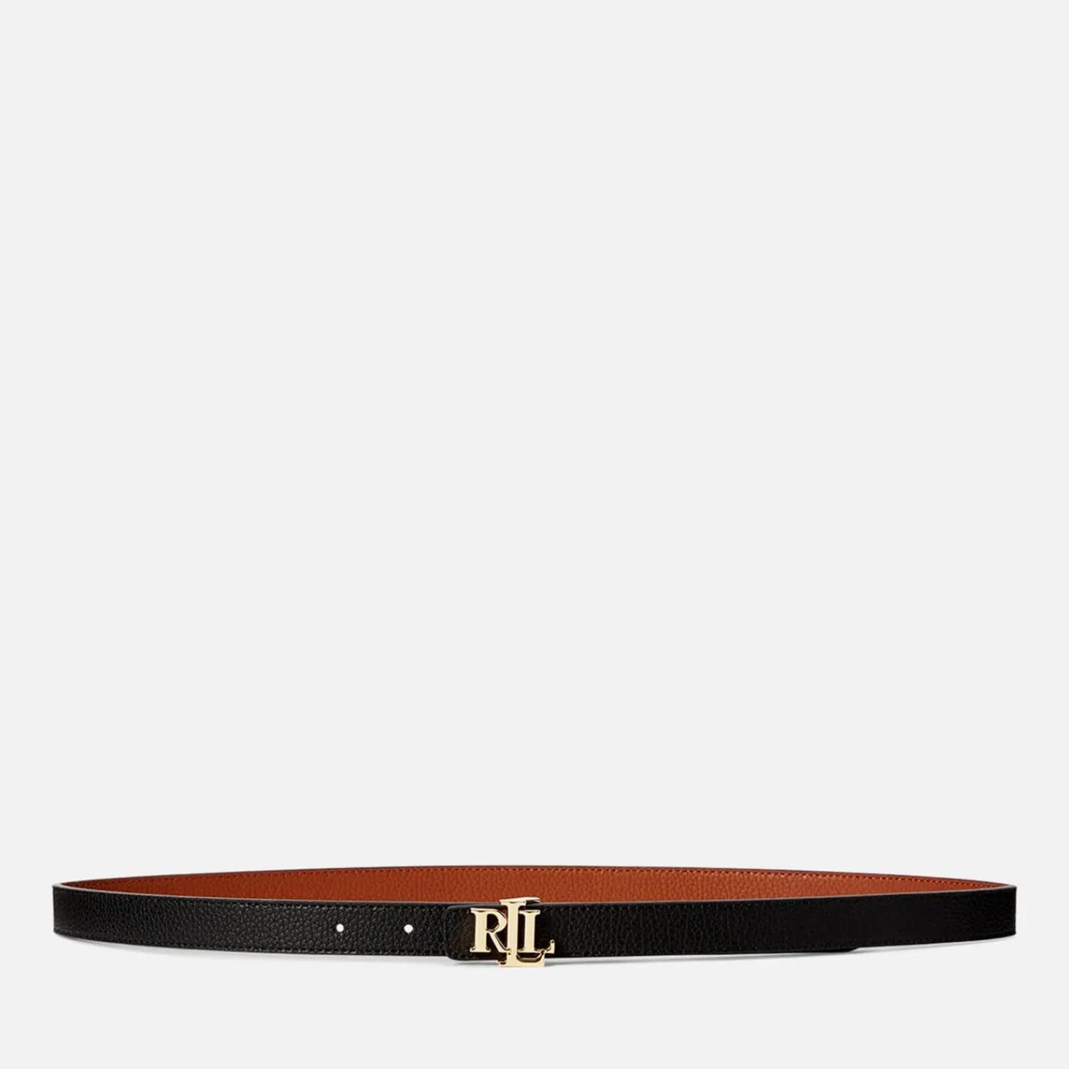 Belts*Lauren Ralph Lauren Women's Reversible 20 Skinny Belt - Black/Lauren Tan