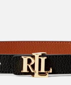 Belts*Lauren Ralph Lauren Women's Reversible 20 Skinny Belt - Black/Lauren Tan